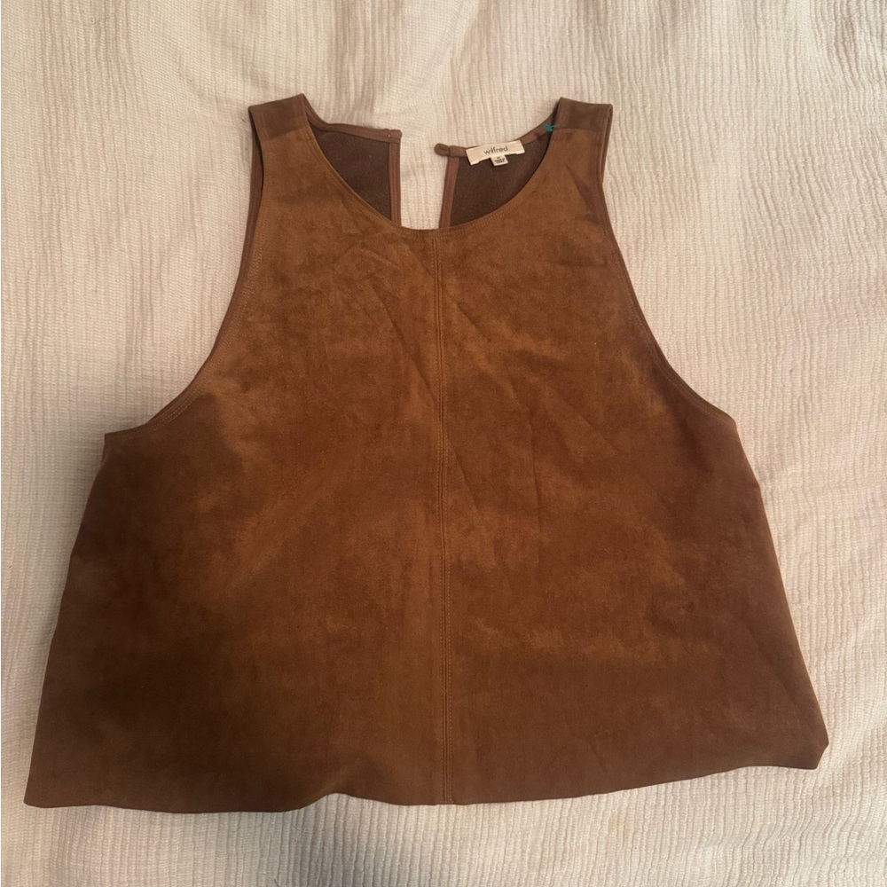 Wilfred Coffee Suede  Sleeveless Top